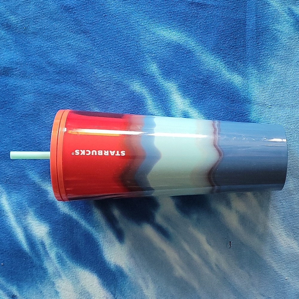Starbucks Red and Blue Marble Tumbler